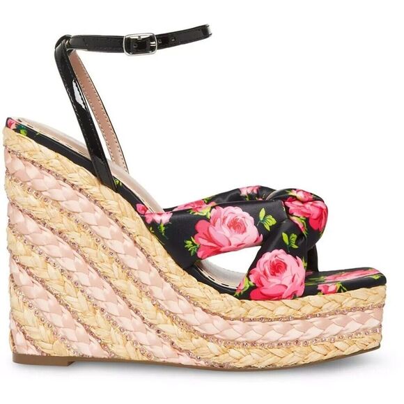 Betsey Johnson Women's Platform Wedges Ankle Strap Espadrilles open toe  8.5 - Picture 3 of 3